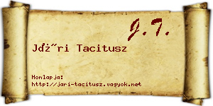 Jári Tacitusz névjegykártya